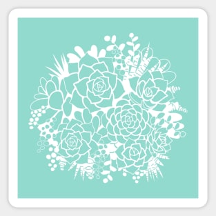 Bunch of Succulents - White Sticker